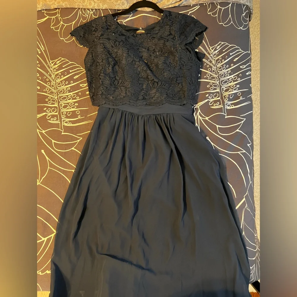 Jasmine Bridesmaid Dress- Long Sweetheart Neckline Poly Chiffon with Lace Top - Picture 5 of 11